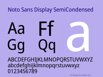 Noto Sans Display SemiCondensed Version 2.007图片样张