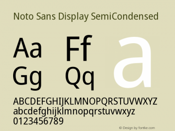 Noto Sans Display SemiCondensed Version 2.007图片样张