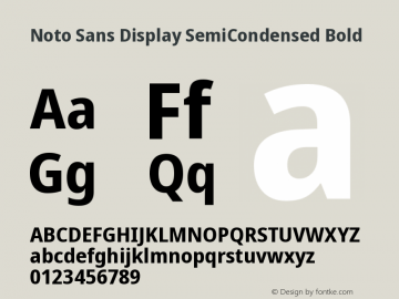 Noto Sans Display SemiCondensed Bold Version 2.008图片样张