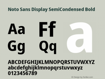 Noto Sans Display SemiCondensed Bold Version 2.007; ttfautohint (v1.8) -l 8 -r 50 -G 200 -x 14 -D latn -f none -a qsq -X 