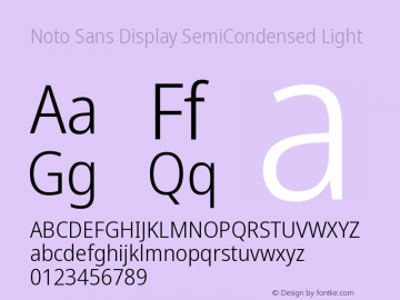 Noto Sans Display SemiCondensed Light Version 2.007图片样张