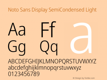 Noto Sans Display SemiCondensed Light Version 2.008图片样张