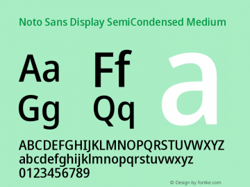 Noto Sans Display SemiCondensed Medium Version 2.008图片样张
