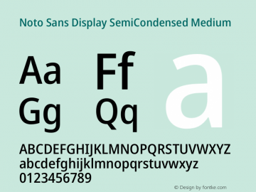 Noto Sans Display SemiCondensed Medium Version 2.007图片样张