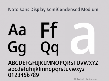 Noto Sans Display SemiCondensed Medium Version 2.008图片样张