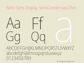 Noto Sans Display SemiCondensed Thin Version 2.007图片样张