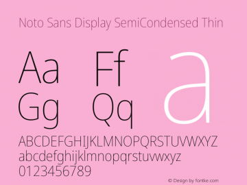 Noto Sans Display SemiCondensed Thin Version 2.008图片样张