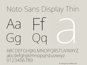 Noto Sans Display Thin Version 2.007图片样张
