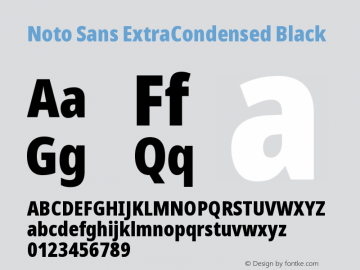 Noto Sans ExtraCondensed Black Version 2.008图片样张