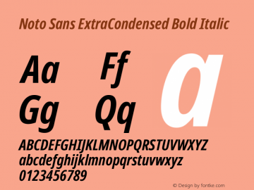 Noto Sans ExtraCondensed Bold Italic Version 2.008图片样张