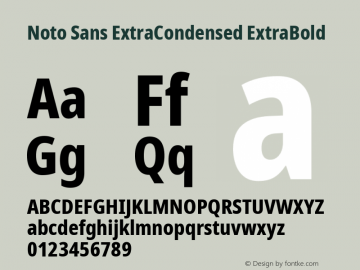 Noto Sans ExtraCondensed ExtraBold Version 2.008; ttfautohint (v1.8) -l 8 -r 50 -G 200 -x 14 -D latn -f none -a qsq -X 