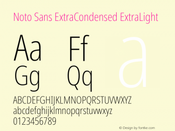 Noto Sans ExtraCondensed ExtraLight Version 2.008图片样张
