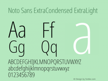 Noto Sans ExtraCondensed ExtraLight Version 2.008; ttfautohint (v1.8) -l 8 -r 50 -G 200 -x 14 -D latn -f none -a qsq -X 