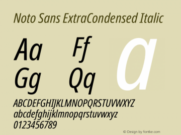 Noto Sans ExtraCondensed Italic Version 2.008图片样张