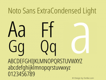 Noto Sans ExtraCondensed Light Version 2.008图片样张