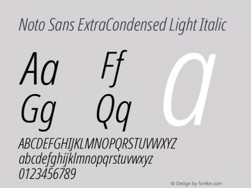Noto Sans ExtraCondensed Light Italic Version 2.008图片样张