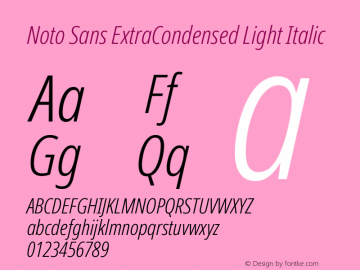 Noto Sans ExtraCondensed Light Italic Version 2.008; ttfautohint (v1.8) -l 8 -r 50 -G 200 -x 14 -D latn -f none -a qsq -X 