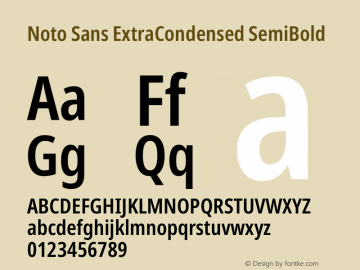 Noto Sans ExtraCondensed SemiBold Version 2.008图片样张