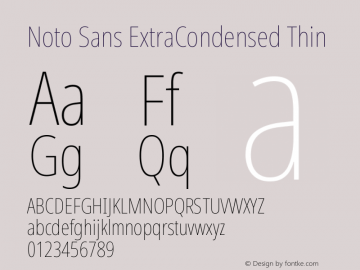 Noto Sans ExtraCondensed Thin Version 2.008图片样张