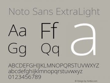 Noto Sans ExtraLight Version 2.008; ttfautohint (v1.8) -l 8 -r 50 -G 200 -x 14 -D latn -f none -a qsq -X 