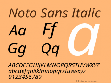 Noto Sans Italic Version 2.008图片样张