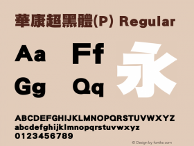 華康超黑體(P) Regular Version 3.00 Font Sample