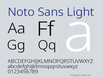 Noto Sans Light Version 2.008图片样张