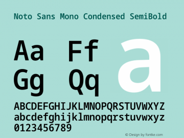 Noto Sans Mono Condensed SemiBold Version 2.007图片样张