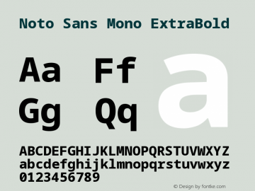Noto Sans Mono ExtraBold Version 2.007图片样张