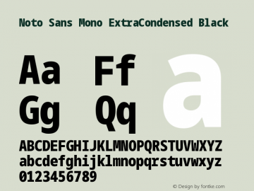 Noto Sans Mono ExtraCondensed Black Version 2.007图片样张