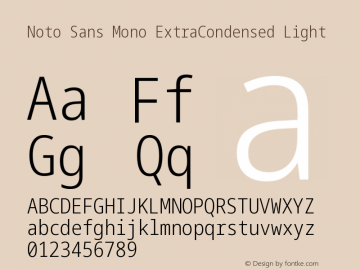 Noto Sans Mono ExtraCondensed Light Version 2.007图片样张