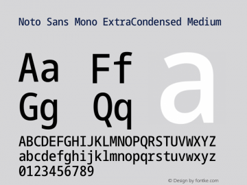 Noto Sans Mono ExtraCondensed Medium Version 2.007图片样张