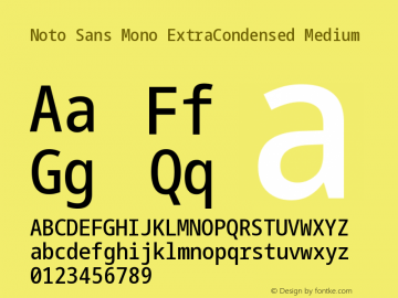Noto Sans Mono ExtraCondensed Medium Version 2.007图片样张