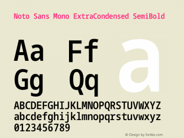 Noto Sans Mono ExtraCondensed SemiBold Version 2.007图片样张