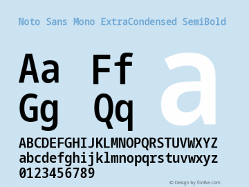 Noto Sans Mono ExtraCondensed SemiBold Version 2.007图片样张