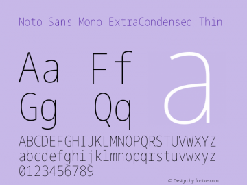 Noto Sans Mono ExtraCondensed Thin Version 2.007图片样张
