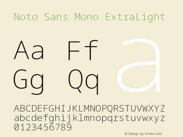 Noto Sans Mono ExtraLight Version 2.007图片样张