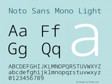 Noto Sans Mono Light Version 2.007图片样张