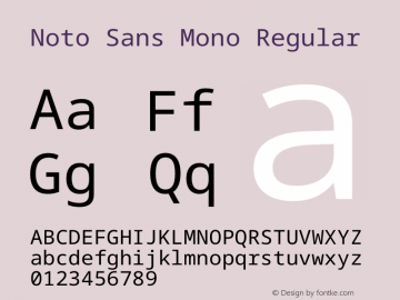 Noto Sans Mono Regular Version 2.007图片样张