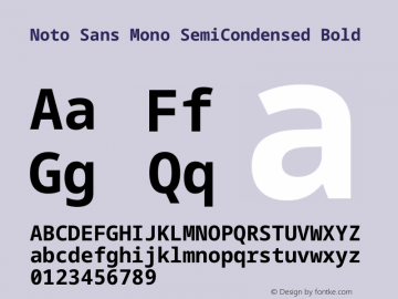 Noto Sans Mono SemiCondensed Bold Version 2.007图片样张