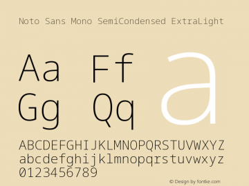 Noto Sans Mono SemiCondensed ExtraLight Version 2.007图片样张