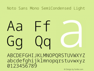 Noto Sans Mono SemiCondensed Light Version 2.007图片样张