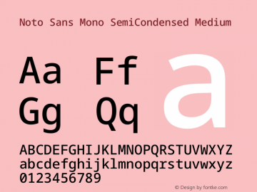 Noto Sans Mono SemiCondensed Medium Version 2.007图片样张