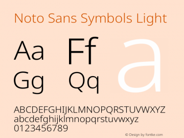 Noto Sans Symbols Light Version 2.001图片样张