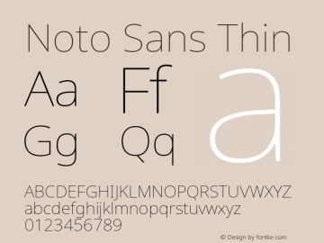 Noto Sans Thin Version 2.008; ttfautohint (v1.8) -l 8 -r 50 -G 200 -x 14 -D latn -f none -a qsq -X 