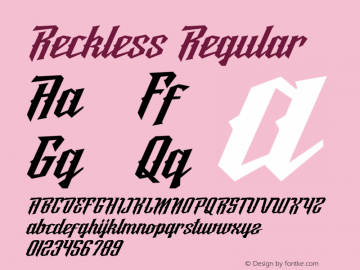 Reckless Regular 1.000 Font Sample