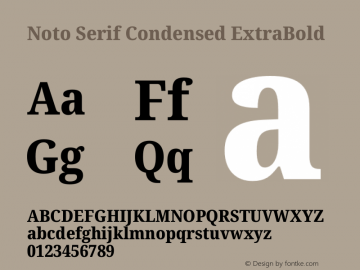Noto Serif Condensed ExtraBold Version 2.007图片样张