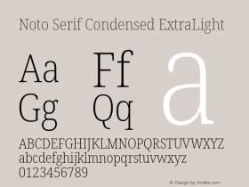 Noto Serif Condensed ExtraLight Version 2.007; ttfautohint (v1.8) -l 8 -r 50 -G 200 -x 14 -D latn -f none -a qsq -X 