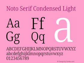 Noto Serif Condensed Light Version 2.007图片样张