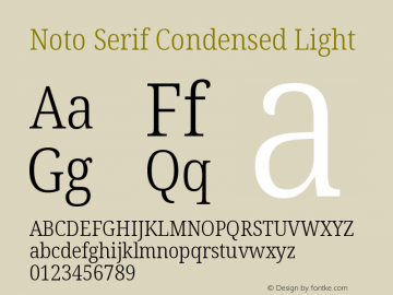 Noto Serif Condensed Light Version 2.007图片样张